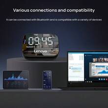 Lenovo 迷你藍牙音箱TS13 鏡面鬧鐘音箱 HIFI立體聲 全頻大喇叭音箱 方便攜帶 高清通話麥克風 持久續航（綠色） - 綠色 - 查看 4