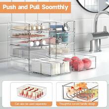 Organizador de cajones de maquillaje TAIMASI con 16 cajones, 4 sets de organización y almacenamiento de escritorio de oficina de acrílico, organizador de cajones a prueba de polvo para oficina, encimera, baño, dormitorio, almacenamiento para volver a la escuela - transparente - Ver 7