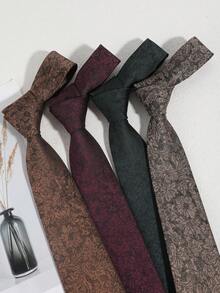 2pcs/Set Men's Fashion Floral & Ditsy Print Tie And Handkerchief Set, Suitable For Hosting Weddings, Galas, Festivals, Business Occasions - A - View 6