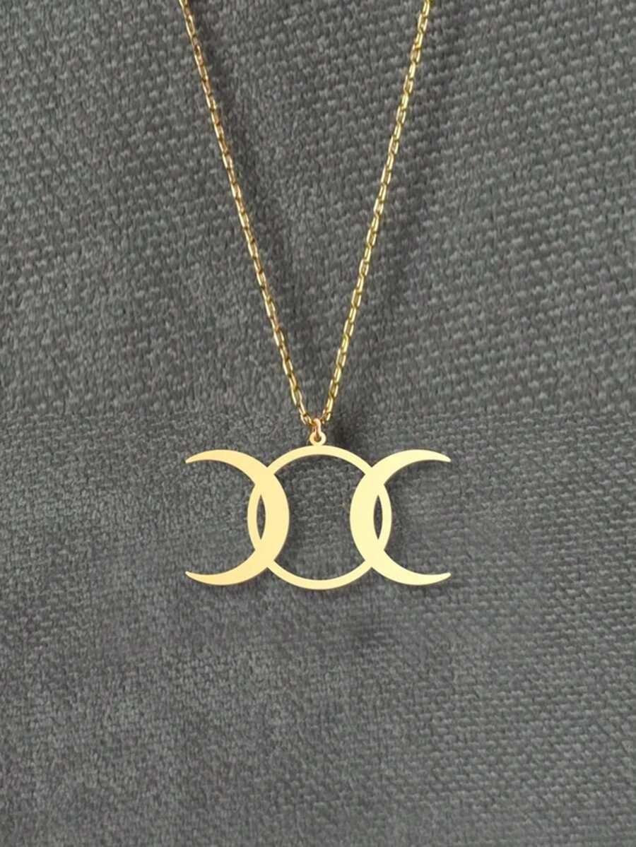 suteyi Triple Moon Goddess Necklace - Symbol Of Feminine Power - Wiccan Moon Phases Pendant - 14k Gold Plated Or Silver - Multicolor - View 1