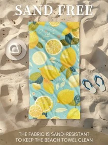 1pc Printed Beach Towel, Summer Fruit Pattern Swim Towel, Bath Towel, Fashion Style Beach Towel, Super Absorbent Bath Towel For Bathroom, Swimming, Fitness, Yoga, Soft And Comfortable Microfiber Towel, Lightweight And Portable, Wind And Sun Protection, Sandproof For Summer Travel, Vacation Holiday Bathroom Decor, Available With Or Without Storage Bag, Recommend Regular Sizes And Larger Sizes, (35*75cm Small Size Towel,150cm Or Above Recommended)