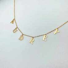 Custom Dangle Initial Name Necklace Personalized Space Letter Name Necklace Initial Necklace Name Choker Sterling Silver Gifts For Her - Multicolor - View 7