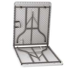 Mesa Rectangular Portátil para Jardín, Terraza y Camping. Mesa Blanca Plegable de Interior y Exterior, Resistente y Duradera con Asa de Transporte 180x69x74 cm.