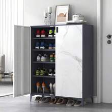 Iron Locker Shoe Rack Shelf Dustproof Shoe Cabinet Living Room Hallway Bedroom 80X32X105CM Interesting - Multicolor - View 5