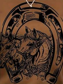 Camiseta de mujer de cuello redondo con estampado de animal tipo caballo, camisetas gráficas para mujer