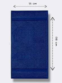 TOALLA DE BAÑO 100% ALGODÓN MEXICANO (Gruesa) ABSORBENTE  70m X 135cm, la cenefa puede variar - Azul Marino - Ver 4
