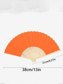 1PC Handheld Paper Fans Paper Folding Fans,Multi Colored Folding Fan,Solid Color Fan,DIY Folding Fan,Party Dressing,Church Wedding Gift - Multicolor - View 2