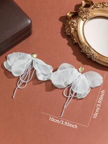 1 paire de boucles d'oreilles style vacances fleuries pour femmes, boucles d'oreilles élégantes à pompons en fleurs de mousseline de soie et cristal, parfait pour les voyages et les vacances