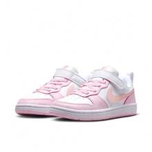 Nike 青少年 Court Borough Low Recraft（PS）运动鞋 - 粉紅白色 - 查看 3
