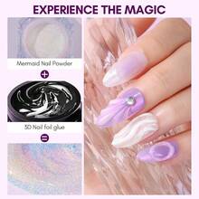 Makartt 3D Nail Foil Glue, 2Pcs 8ml Nails Transfer Gel Adhesive Linear,, Ripple Designs, LED Lamp Required - 2 chai 3D 8ml - Xem 5