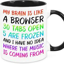 My Brain Is Like A Browser Mug - Birthday & Christmas Funny Gift Present Novelty Gift For Mum, Dad, Friend, Sister, Brother, Grandparents - Secret Santa - Funny Quotes Coffee Mug - 彩虹 - 查看 2