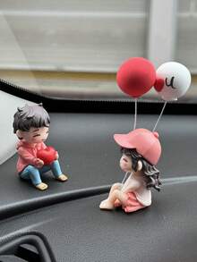2pcs Cute Car Accessories Couple Car Interior Center Console Decoration - one-size - View 4