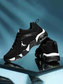 Populaire Air Cushion sportschoenen voor casual gebruik, modieuze effen sportschoenen voor heren, comfortabele antislip ademende zachte zool geschikt voor buitenactiviteiten, sportschool
