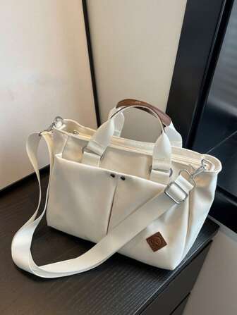 New Minimalist Large Capacity Tote Bag, Fashion Women Handbag, Casual Multi-Pocket Shoulder Bag Suitable For Daily Use