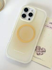 Cute Macaron Halo Dyeing Soft Phone Case Compatible With IPhone 16 15 14 13 12 Pro Max 16 ProMax Cases Candy Color Magnetic Wireless Charging Shockproof Back Cover - Màu vàng - Xem 2