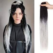 20 Stränge 24 Zoll synthetische Dreadlock Extensions Hippie-Stil einseitig gedreht Farbverlauf Blond 0,6 cm Breite Loc Extensions Reggae-Stil gehäkeltes Haar für Frauen, Halloween, Weihnachten