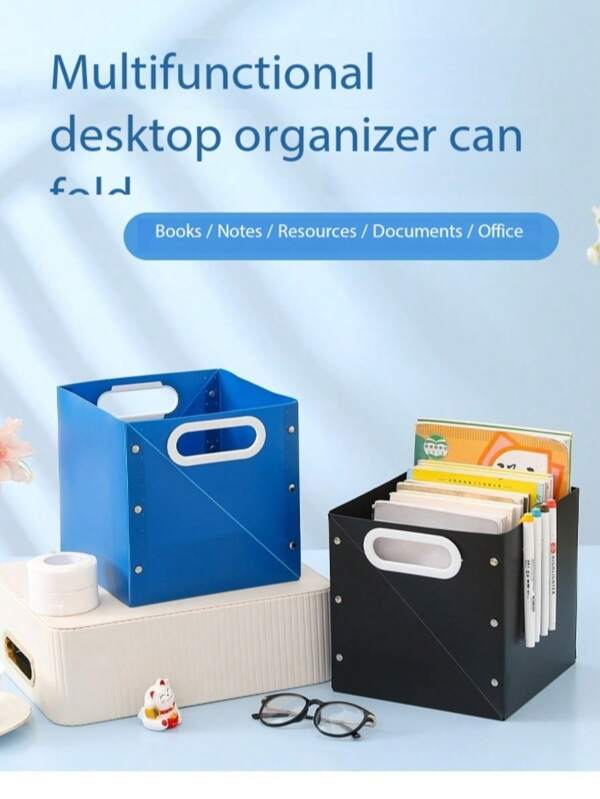 1pc Minimalist Desktop Storage Box, Stationery & Cosmetics Organizer, Pen Holder, Office Supply Rack,School Supplies,Back To School