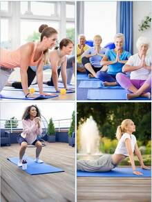 Denna livfulla TPE-yogamatta finns i flera storlekar, vilket gör den perfekt för sport och fitness, ett idealiskt val för pilates, gymträning eller hemmaträning. - Blå - Visa 3