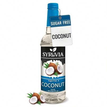 Syruvia Sugar-Free Coconut Syrup - 25.4 Fl Oz Premium Coffee Flavoring Syrup. 0 Calories, Kosher, And Gluten-Free. Ideal For Drinks, Sodas, Shakes, Desserts, And More.