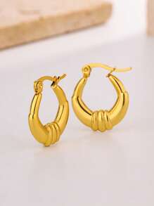 1 par/4 pares de pendientes de acero inoxidable para mujeres con diseño geométrico de corazón de acero de titanio, elegantes y versátiles
