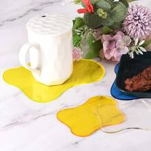Acrylic Irregular Coasters, Creative Cloud Shape Coffee Cup Coaster Dining Table Ornaments For Kitchen Bar - Clear 4.7x4 Inch 2pcs - View 5