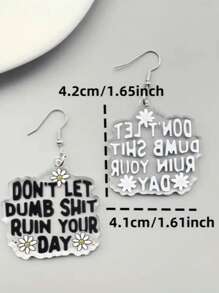 1 coppia di orecchini in acrilico chic con la scritta "Non lo so, lavoro solo qui", gioielli kawaii carini e creativi per le donne, idea regalo unica