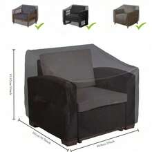 Durable Black Outdoor Chair Cover - Waterproof Terrace Furniture Protective Cover For Deep Seat Leisure Chairs