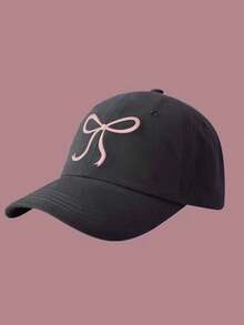 Sweet Bowknot Embroidery Baseball Hat For Women Solid Color Korean Girl Peaked Cap Outdoor Soft Cotton Snapback Sun Visors Hat - Multicolor - View 8