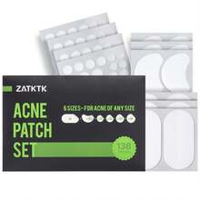 Pimple Patches (6 Sizes 138 Patches), Acne Patches For Large Zit Breakouts, Hydrocolloid Bandages For Face, Chin, Nose, Forehead, Body, Back, Neck & Chest, Oval Hydrocolloid Acne Patches - 6 kích cỡ (138 miếng vá) - Xem 1