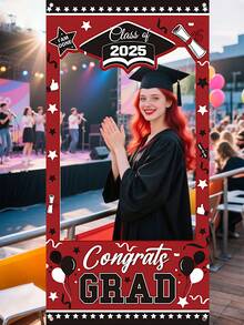 Sfondo per tenda tagliato al laser per laurea, decorazioni per festa di laurea GRAD, accessori per photobooth, decorazioni per compleanno, arazzo per decorazione della stanza, bandiera per decorazioni per feste - Multicolore - Visualizzare 8