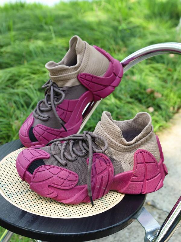 Women's Chunky Sneakers, Thick-Sole Athletic Shoes, Breathable Chunky Sneakers For All Seasons, Platform