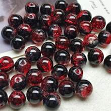 50 Stücke 8mm schwarze & rote Glasperlen für DIY Armband, Halskette und Schmuckherstellung Zubehör