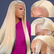 MECRY 8-36 英寸 4x4 5*5 13*4 13*6 骨直蕾丝前假发无胶假发人前发预剪蕾丝假发，可戴可戴渐变色蕾丝前假发人前发预拔婴儿头发漂白结处女前发，自然发际线，无胶，女性易于佩戴 #BUG 混合头发 - S613 - 查看 6