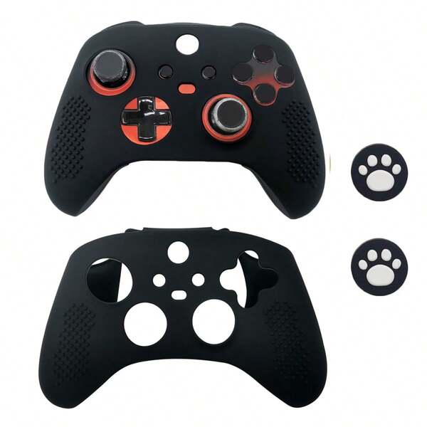 1 Set Of 1 Game Controller Protective Cover + 2 Joystick Caps For Xbox Series S/X, Non-Slip Textured Design To Enhance Grip And Prevent Slipping, Sweating And Scratches
