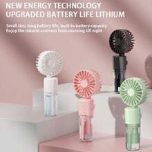 Portable Fan With Mist Humidifier, Mini USB Rechargeable Handheld Fan With Water Spray, 800mAh Battery Desk Fan, Lightweight Portable Fan - Suitable For Office, Outdoor, Travel And Camping - Stay Cool Anytime! Refreshing Comfort For Indoor And Outdoor Travel, Essential For Summer, Beach Vacation, Back To School, Gifts, Holiday Essentials