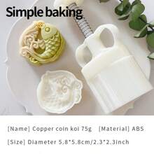 4-Piece Set Of Pastry Molds With Blessing Patterns, Birthday Gift Baking Sets, Bento Supplies, Handmade DIY Cookies Molds, Cake, Biscuit, Stamp Biscuit Cutting Molds, Holiday Party Mooncake Bean Paste Cake Kitchen Tools,Dessert Mold.Mooncake Mold Set Cookie Shaper.