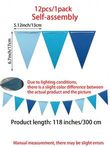 24 lá/2 bộ cờ tam giác màu xanh dương, cờ tam giác bằng nỉ nhiều màu, cờ tam giác số lượng lớn, dây cờ tam giác trang trí tiệc màu xanh dương, cờ dây nỉ tái sử dụng, dây cờ khai trương, trang trí tiệc sinh nhật chủ đề lễ hội, sự kiện ngoài trời, trang trí mùa thu, trang trí nhà cửa Halloween, trang trí Giáng sinh. - Nhiều màu - Xem 7