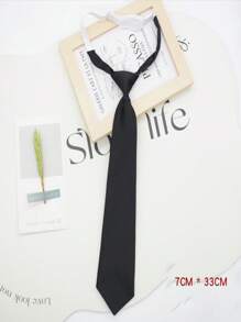 1 Stück Damen Krawatte, handgefertigt aus Kombination von einfarbigem und Twill-Polyester, knotenlos, ideal für Studenten, Alltagsgebrauch, vielseitig einsetzbar für verschiedene Anlässe, Uniformen, Anzüge und mehr (Die durchschnittliche Größe beträgt 1 Stück und wird zufällig versendet)