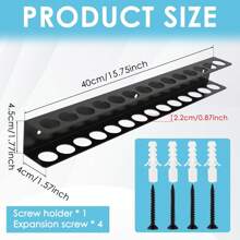 Estantería de herramientas de pared, soporte de pinzas de tigre y clips para destornilladores, estantería colgante multifuncional para herramientas, diseño de colocación ordenada con agujeros, material de metal negro, fijación a la pared ahorra espacio, solución de almacenamiento de herramientas para el hogar/garaje industrial, organizador práctico para mujer, esencial para viajes, regreso a la escuela, dormitorio