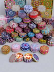 香薰套装，自制大豆蜡烛杯，用于婚礼和节日装饰的花蜡烛，送给家人和朋友的完美礼物，生日、情人节或母亲节旅行用的香薰蜡烛锡罐，香薰礼盒，房间装饰，毕业礼物