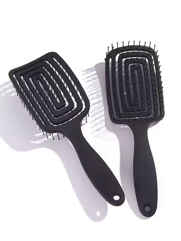 1 pieza Cepillo de pelo con peine de masaje de unicolor elástico con diseño calado, regalo de San Valentín en forma de corazón para niños