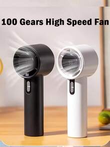 1 件男女通用纯色 USB 可充电 100 速高风量长电池寿命迷你手持风扇，液晶显示屏，适合送礼、户外、海滩、旅行、运动、家居、办公室、日常使用 - 彩色 - 查看 4