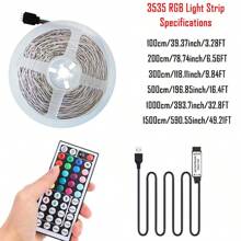 100~1500cm RGB LED Lichtstreifen, USB betrieben, mit 44-Tasten Fernbedienung - geeignet für Schlafzimmer, TV, Küche, Bar, Spielzimmer, Feiertags-Party Dekoration