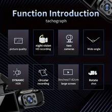 Dash Cam M8 With 32GB Memory Card – Ultimate Self-Driving & Commuting Companion – Full-Scene Adaptation For All Vehicles – Essential Car Accessory - Black - View 4