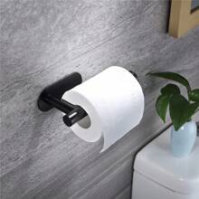 1PC Black Paper Tissue Rack, Punch Free Wall Mount With Adhesive For Easy Installation, Wall Mount For Kitchen, Towel Holder Under Cabinet Paper Towel Rack For Bathroom Kitchen Pantry Sink Balcony Toilet Paper Holder, Storage Rack For Cling Film/Foil, Slouchy Self-Adhesive