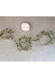 3 件/1 件金色六角壁架，家居装饰壁挂式收纳架，书籍展示装饰铁架，壁架 - 金色 - 查看 7