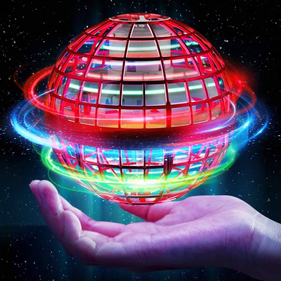 Flying Ball Toys Soaring Hover Boomerang Spinner Hand Controlled Mini Drone Cosmic Globe Spinning Kids Adults Outdoor Birthday Gift Cool Stuff For Boys Girls 6 7 8 9 10+ Year Old Hand-Controlled Cosmic Mini LED