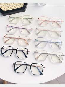 Óculos de leitura com lentes degradê - Armação quadrada, óculos casuais, estilosos e leves em metal, óculos decorativos, compactos e charmosos, o presente perfeito para o Dia dos Namorados.