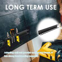 Estantería de herramientas de pared, soporte de pinzas de tigre y clips para destornilladores, estantería colgante multifuncional para herramientas, diseño de colocación ordenada con agujeros, material de metal negro, fijación a la pared ahorra espacio, solución de almacenamiento de herramientas para el hogar/garaje industrial, organizador práctico para mujer, esencial para viajes, regreso a la escuela, dormitorio