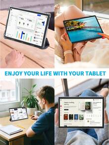 Relndoo 2025 TopS 10-Inch Android 15 Tablet, (6GB+20GB) RAM +128GB ROM, RK3562 Quad-Core 2.0GHz, 1280*800px HD Touchscreen, 6000mAh High-Capacity Battery, 802.11n Wifi6 2.4g/5g, 2MP+8MP Dual Camera, Support 1TB SD Expansion, For Online Courses, Novels, Reading, Swiping Videos, Designing Paintings(No Adapter)-Black